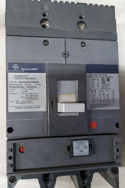 GE SGHA36AT0600 600A 3 Pole Molded Case Circuit Breaker for sale online 